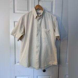 Vintage L.L. Bean Button‎ Up Shirt Men's 16.5 Yellow Made In USA Single Stitch